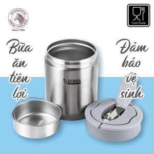 Camen Zebra giữ nhiệt Merry Meal (có ngăn & muỗng)