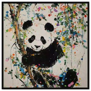 Tranh gấu trúc cute. Tranh treo tường dán tường sơn dầu canvas trang trí. CGI-2005