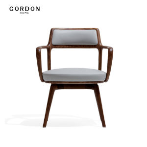 North America Black Walnut Solid Wood Rotating Back Chair Leisure Office Computer Desk Chair Home Use Owner Tea Chair