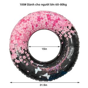Rooxin | Phao Bơi Hình Hoa Anh Đào Cho Người Lớn Phao Nổi Hồ Bơi Đồ Chơi Thể Thao Dưới Nước Mùa Hè Phụ Kiện Phao Bơi