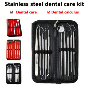 Stainless steel dental tool cleaning set dental cleaning and oral care tool set toothpick tool cleaning set suitable for both