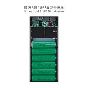 Box sạc dự phòng 8 cell pin 18650 sạc nhanh QCPD VOOC 3.0 22.5W Sạc không dây 15W Nam Châm Từ Tính (Không gồm pin)