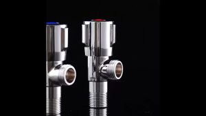 Stainless Steel Hot Cold Inlet Valve Bathrooom  Faucet Stop Kitchen Sink Basin Triangle Water Tap
