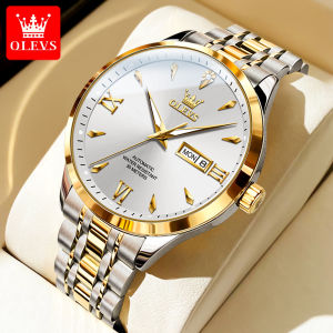 OLEVS Mens 2023 New Watch Waterproof Multifunctional Mechanical Automatic Dial Stainless Steel Strap Original Mens Casual Watch