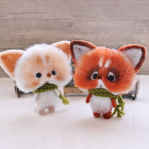 Wool Felt DIY Material Package Poke Handmade Fox Cat Christmas Creative Valentines Day Birthday Gift Items