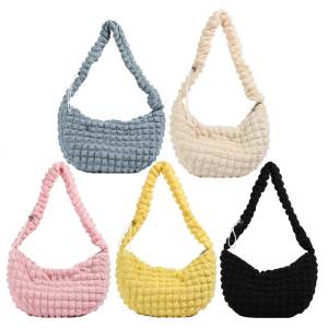 Womens Stylish Puffy Shoulder Bag with Adjustable Strap Perfect for Daily Commutes and Weekend Outings