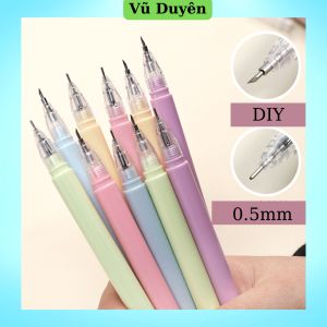Set 2 Cây Bút dao rọc giấy màu pastel xinh xắn tiện lợi bút gel đen kèm rọc giấy cute
