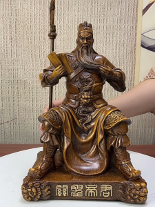 Lucky Guan Gong 招财关公神像Feng Shui Guan Gong/关公像关羽关二爷关公摆件武财神供奉神像客厅家居商铺办公室摆设