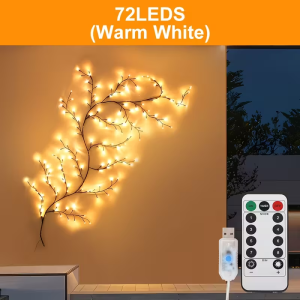 USB String Light 48/72LED Flexible DIY Tree Branch Lamp 8 Mode Dimmable Waterproof Fairy Light With Remote Bedroom Holiday Decor