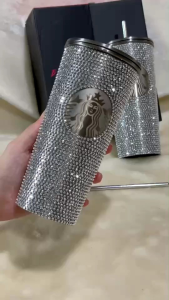 แก้วเพชรLisa สแตนเลส304 แก้ว เก็บความเย็น Blackpink ได้แก้ว+หลอดสแตตเลส+กล่อง ✅ขนาด 474 ml C J SP