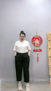 Quần dài baggy bigsize nữ Quần dài công sở dáng bom cạp chun lưng cao vải co giãn tôn dáng QBG01