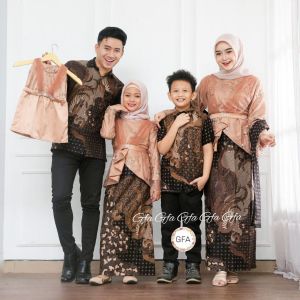 Sarimbit Kemeja Hem Ayah Anak Batik Keluarga Modern Couple Family Aveena