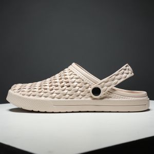 Mens Summer 2025 Korean Style Hole Hole Shoes Outdoor Wear Massage Bottom Health Dual Wear Anti-Slip Beach Shoes