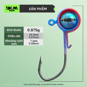 Đầu Câu Cá Crappie 9KM Với Mắt 3D Móc Thép Carbon Cao Cấp 1 Cái Dành Cho Cá Bass Cá Walleye Cá Panfish Mồi Câu Swimbait