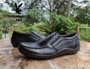 Playboy sepatu casual slip-on kulit cowok | sepatu casual kulit terbaru