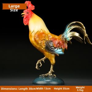 JISHANTANG | Lucky Golden Rooster Brass Ornament Home Decoration