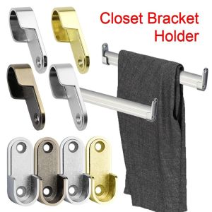 WRAPPERSTORE19E3 2Pcs 16mm Hanging Rod Tube Bracket Hang Support U Shape Rod Holder Closet Flange