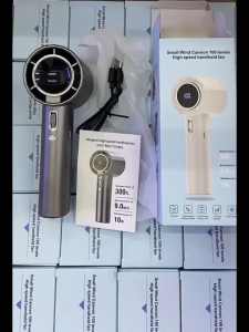 4000MAH Handheld Turbo Fan With Led Display And 100 Wind Speed Adjustment Long-lasting High Speed Fan Usb Charging