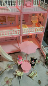 Doll house Princess Dream Castle With light Villa Playset Birthday Gift Pretend Play house toys for Girls