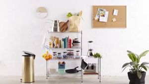 MZG-014 ชั้นวางของปรับระดับ 6-7 ชั้น ขนาด 80x40x258 cm. สีดำ Hammer Tone Heavy Duty Grade wire shelf 6-7 Tiers