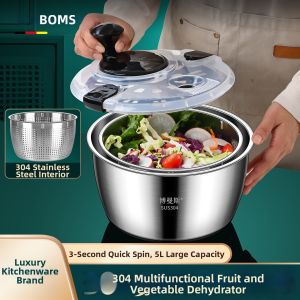 BOMANSI | Salad Dehydrating Rotating Basket Stainless Steel