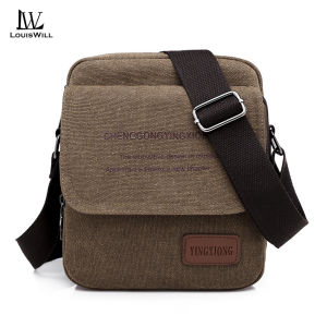 LouisWill กระเป๋าผ้าใบแฟชั่นสำหรับผู้ชายกระเป๋ากระเป๋าสะพายข้างกันน้ำสำหรับเดินทางกระเป๋าธุรกิจกระเป๋าโทรศัพท์ขนาดใหญ่น้ำหนักเบากระเป๋าลำลองหย่อนใจแฟชั่นกระเป๋าถนนกีฬาสำหรับนักศึกษา