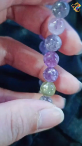 Collection Grade Pastel Duo Bao Colorful Emeralds Lepidolite Bracelet