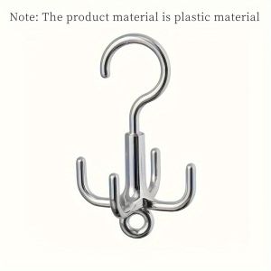 Four Claw Multifunctional Bag Storage Rotating Hook No Punching Tie Silk Scarf Coat Hanger Plastic Storage Hook Wardrobe Storage