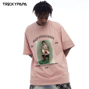 Áo Thun Nam Tay Ngắn in Họa Tiết Cổ Điển Cotton Nguyên Chất Thường Ngày Mùa Hè 2025 Phong Cách Đường Phố Giản Dị