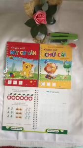 Bộ 3 cuốn Luyện Viết Bay Mực Thần Kỳ tặng kèm 2 bútn ruột bút và cá định vị