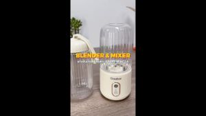 Gaabor Blender Mixer ถ้วยน้ำผลไม้พกพา รุ่น FP03T-WH01A ความจุ ชาร์จไฟ USB 2 ใบมีดสแตนเลส 350มล.+280มล.