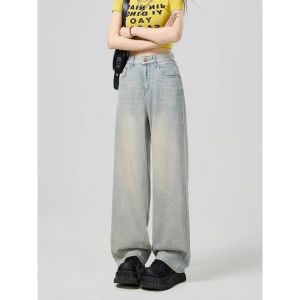 Casual Loose Jeans Women Y2K Trousers Straight Wide Leg High Waist Pants Autumn New Fashion Comfort Fit Jeans