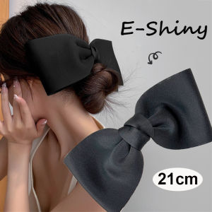 21cm Length Black Bowknot Acrylic Duckbill Hair Clips Female Temperament Oversize Headwear