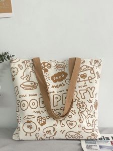 New Original Zhao Lusi Canvas Bag Large Capacity Student Backpack Commuter Mom Casual Single Shoulder Bag Fashionable Shopping Bag