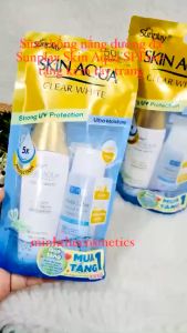 Sữa Chống Nắng Dưỡng Da Trắng Mịn Sunplay Skin Aqua Clear White SPF50+ PA++++ 25Gr - tặng kèm nước tẩy trang Hada Labo