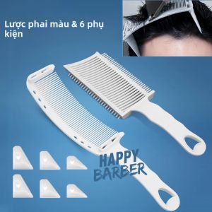 Bộ Lược Cắt Tóc Chuyên Nghiệp Cho Nam Tạo Kiểu Tóc Mái Bằng Lược Định Hình Tóc Salon Với 6 Phụ Kiện