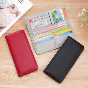 Business Style Large Capacity Long Wallet Womens Ultra-Thin Buckle Money Clip Simple Fashion Hand-Held Bag Time Machine