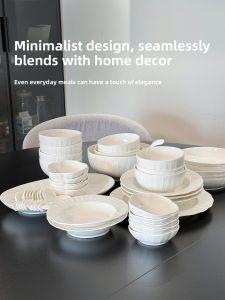 mornenjoy | Premium Glazed Underglaze Pure White Ceramic Tableware Set