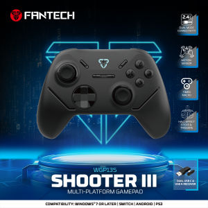 Fantech | FANTECH SHOOTER III WGP13S Wireless Gamepad 1000Hz 20 Hours Use Time Controller Hall-Effect Triggers and Joystick for PS4 NS PC