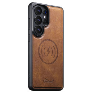 SUTENI Luxury Faux Leather Oil Wax Smooth Texture Phone Case For Samsung Galaxy S26 Ultra S25 Plus S24 S23+