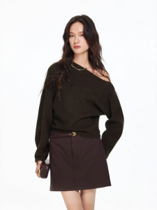 Vero Moda | Áo Knit Vai Rộng Pha Lông Cừu và Thỏ