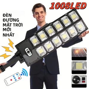 Đèn Năng Lượng Mặt Trời LED Siêu Sáng 1008 Bóng Đèn Đường Ngoài Trời Chống Nước IPX65 Cảm Biến Chuyển Động Thông Minh 3 Chế Độ Đèn Chiếu Sáng Sân Vườn