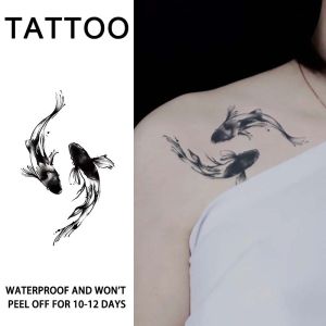 1Pc Koi Fish Waterproof Temporary Tattoo Stickers Long-lasting Waterproof for One to Two Weeks Suitable for Arm Leg.