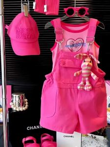 Girls Summer Overalls Set Korean Style Cotton Dopaamine Trend Childrens Clothing Tourist Scenarios Multi-Size Options