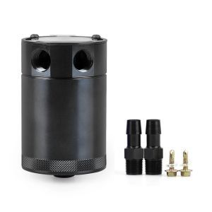 Universal 300ml Oil Catch Can Compact Baffled 2-Port Aluminum Reservoir Oil Catch Tank Fuel Tank Two Hole Breathable Kettle
