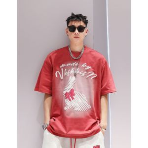 Extra Large 300 Pounds Mens Cotton Short Sleeve T-shirt Loose Fit Summer Trendy Top Printed Casual round Neck Thin Fabric