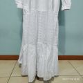 GAMIS KATUN PUTIH/ GAMIS KATUN MOTIF TIMBUL. 