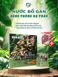 Nước Bổ Gan Đông Trùng Hạ Thảo Kết Hợp Nghệ Vàng KGA Hovenia Dulcis & Turmeric & Cordyceps (30 gói)