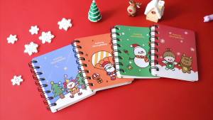 80 Sheets/Book Mini Christmas Spiral Notebook Portable Blank Pocket Journal Cute Holiday Gift Students Kids Travel Note Taking