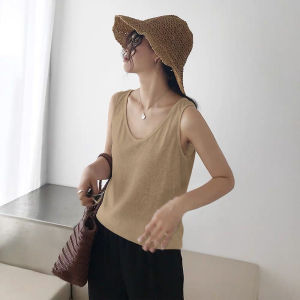 QIAOCHENXIAN | Cotton Linen Ice Silk Womens Loose Fitting Summer Vest Top